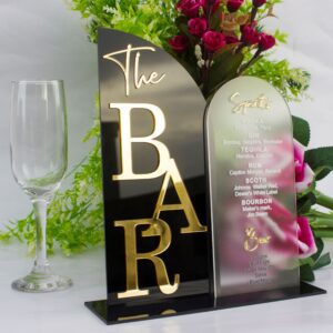 Custom Acrylic Wedding Bar Sign: Modern Drink Menu Display