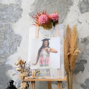 Photo Graduation Welcome Sign: Modern Acrylic Party Decor