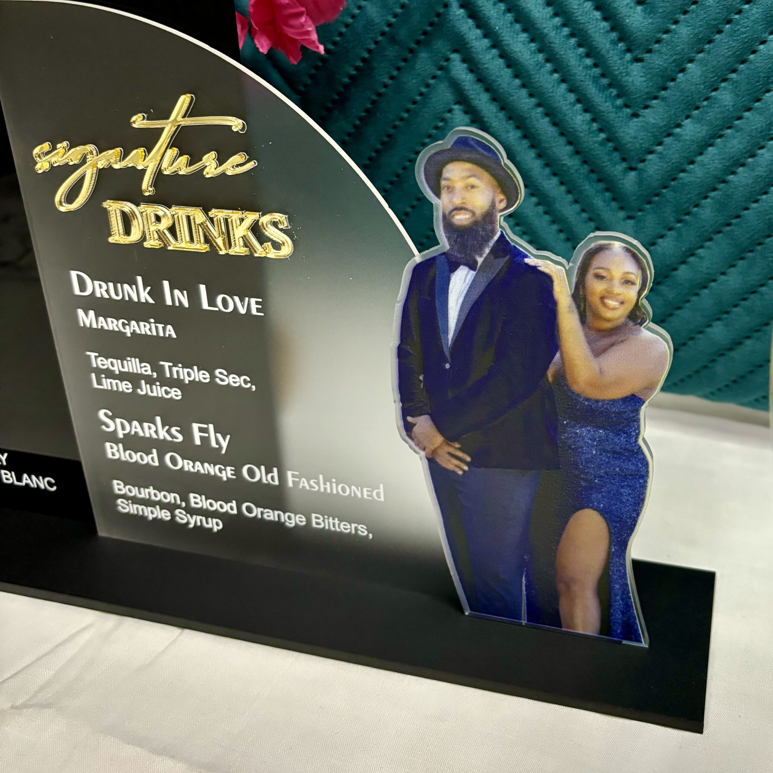 Custom Acrylic Wedding Bar Sign: Modern Drink Menu Display - Image 2