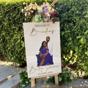 Custom Acrylic Baby Shower Welcome Sign: 3D Golden Letters