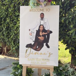 Custom Acrylic Baby Shower Welcome Sign: 3D Golden Letters