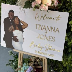 Custom Acrylic Baby Shower Welcome Sign: 3D Golden Letters