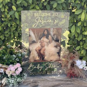 Custom Acrylic Baby Shower Welcome Sign: 3D Golden Letters