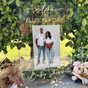 Custom Acrylic Baby Shower Welcome Sign: 3D Golden Letters
